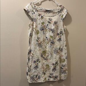 Zara Floral Print shift Women's Dress - medium - linen/cotton blend- pockets
